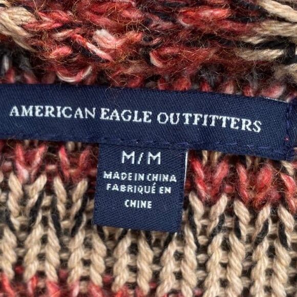 American Eagle Oversized Duster Cardigan Sweater Multicolor Striped Size M - Picture 12 of 12